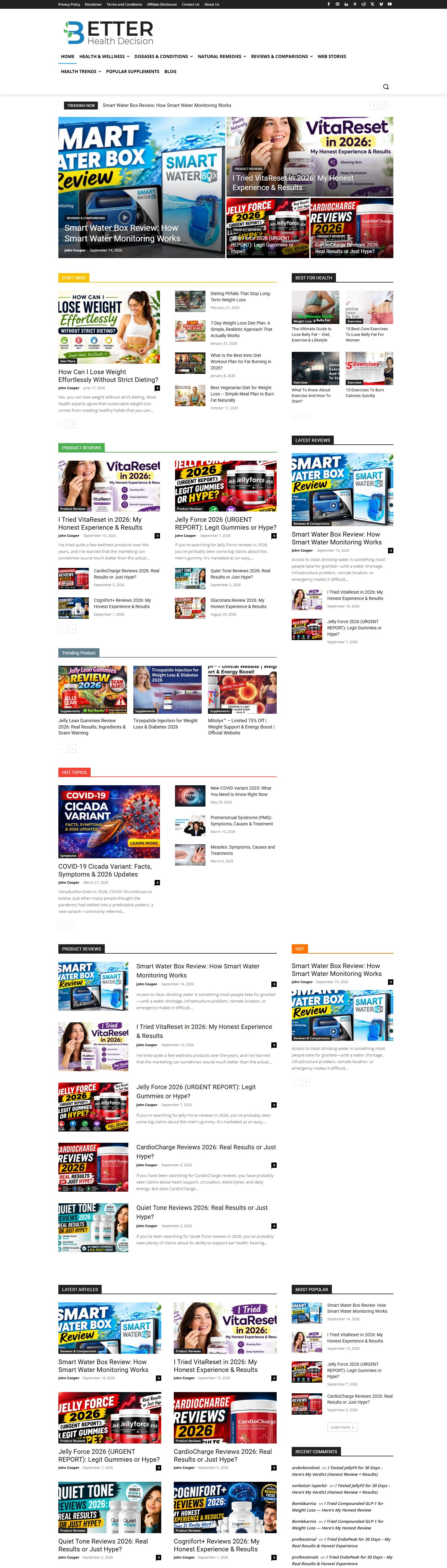 Better Health Decision website preview