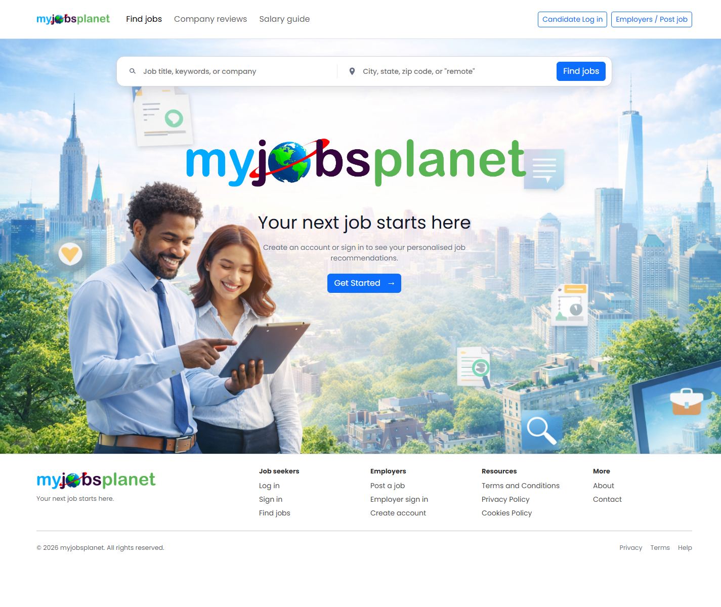 MyJobsPlanet website preview